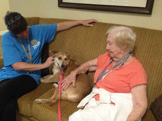 Senior residents enjoy Texas Humane Hero pets
